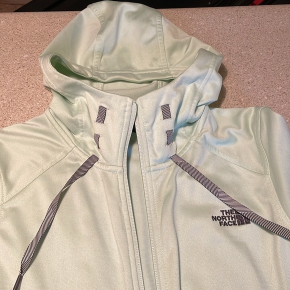 North Face Fleece Hoodie Ladies Size Medium. Mint Green - Picture 4 of 5
